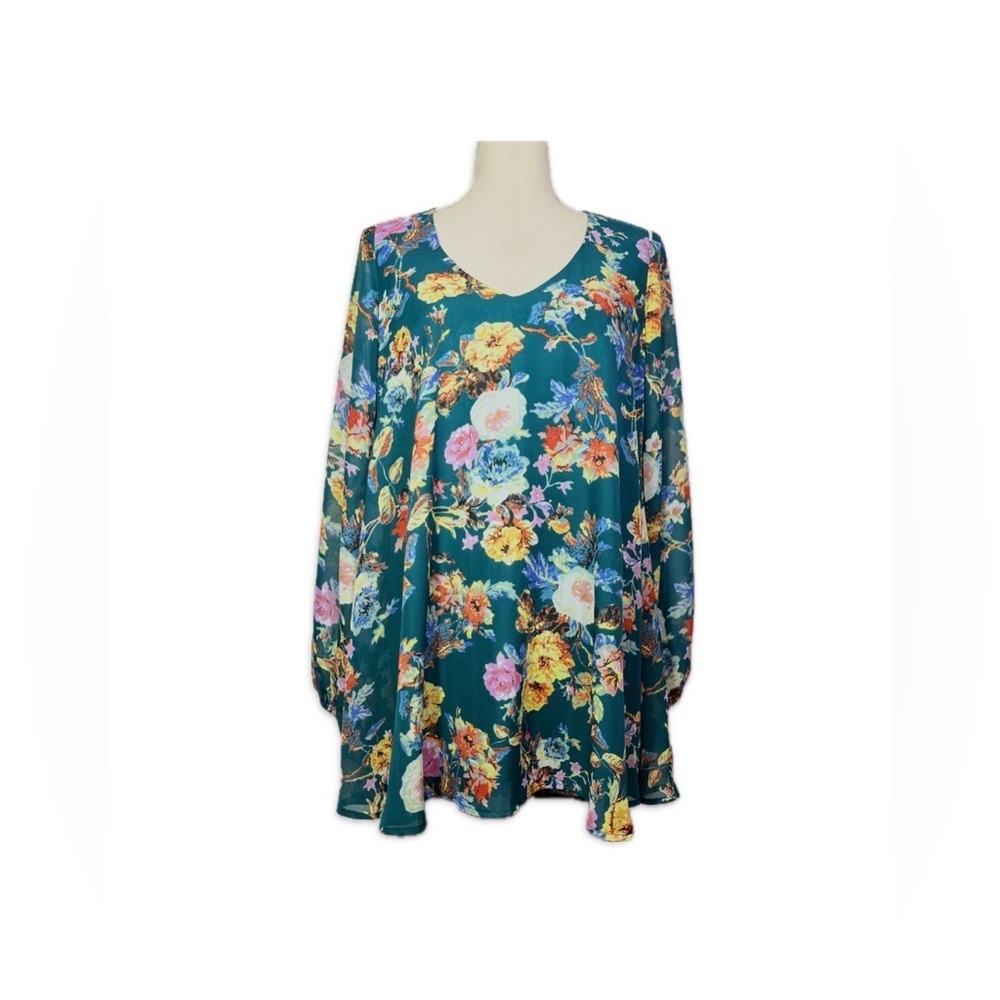 Show Me Your Mumu Donna Michelle Mini Dress Tunic M Green Floral Flowy Boho